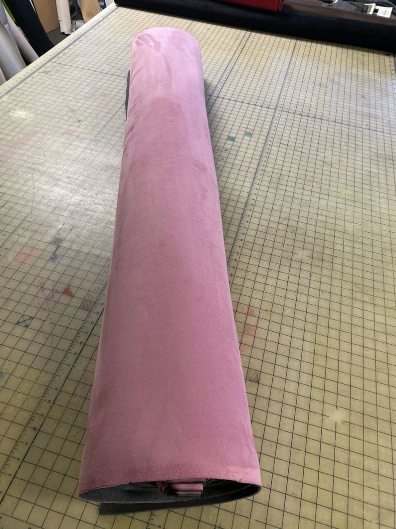 Pink Stretch Luxury Suede With Foam Backing Sold By the Yard 36' Long x 60 Wide image 2