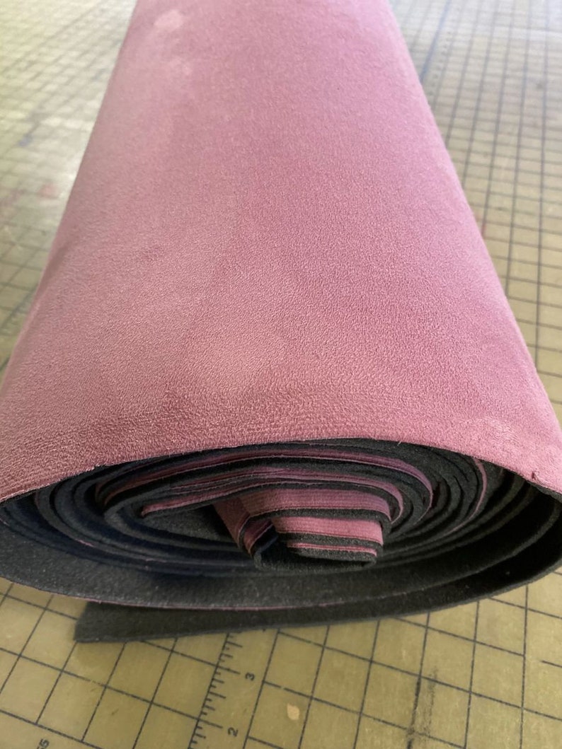 Pink Stretch Luxury Suede With Foam Backing Sold By the Yard 36' Long x 60 Wide image 1