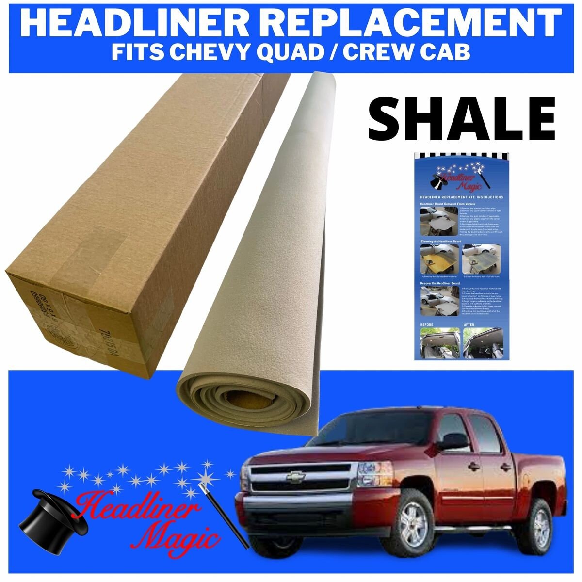 Headliner Ceiling Repair Fabric Material for Chevy Silverado Truck