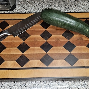 3D effect end grain cutting board,  Hand made Hardwoods