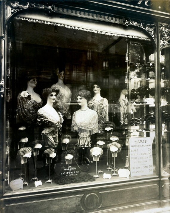 8 X 10 Print Vintage Image 1912 Paris Hairdresser Salon Window Etsy
