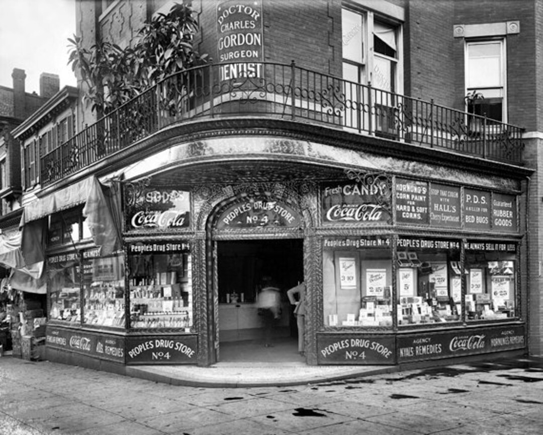 Instant Download Vintage Image 1920 Drugstore Pharmacy Storefront 8 In. X 10 In. Etsy