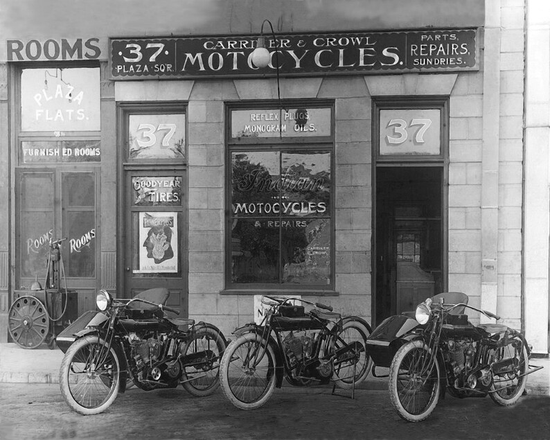 Instant Download Vintage Image 1916 Indian Motorcycle Shop 8 In. X 10