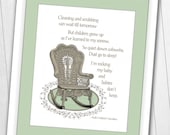 8 x 10 Instant Download Rock My Baby Cause Babies Don 39 t Sleep SAGE GREEN Digital Print