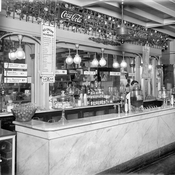 Vintage Image 1921 Soda Fountain 8 x 10 Digital Download | Etsy
