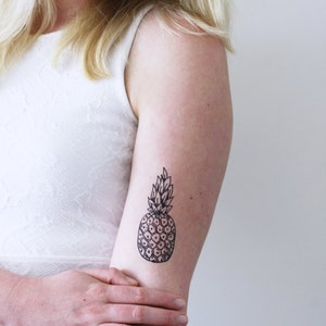 Pineapple temporary tattoo | pineapple accessoire | pineapple fashion | pineapple gift | boho temporary tattoo | bohemian temporary tattoo