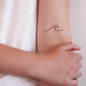 Set of two waves temporary tattoos waves tattoo small temporary tattoo festival tattoo beach tattoo sea tattoo bohemian tattoo image 1