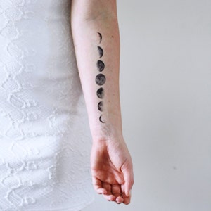 Moon phase temporary tattoo moon temporary tattoo moon phase gift moon gift bohemian gift festival accessoire festival fashion image 1