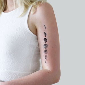 Moon Phase Temporary Tattoo Moon Temporary Tattoo Moon Phase Gift Moon Gift Bohemian Gift