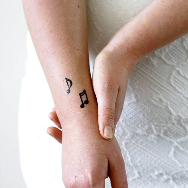Temporary Tattoos Tiny Music Note Tattoos Set of 20 Fake - Etsy