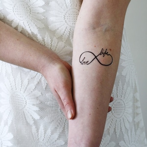 Infinity temporary tattoo love life temporary tattoo love temporary tattoo uplifting gift idea infinity symbol temporary tattoo image 1