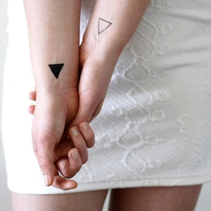 4 small triangle temporary tattoos | small temporary tattoo | wrist temporary tattoo | ankle temporary tattoo | couple temporary tattoo