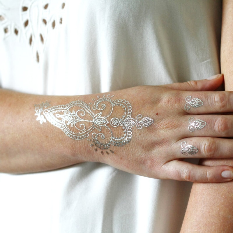 Scripted Tattoo Glitter Fake Tattoos - Etsy