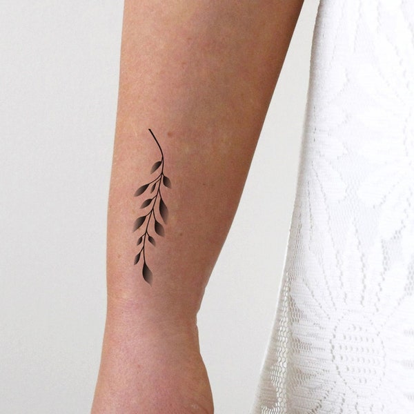 leaves temporary tattoo | leave tattoo | flower tattoo | boho jewelry | branch tattoo | floral gift | floral branch temporary tattoo | Gift