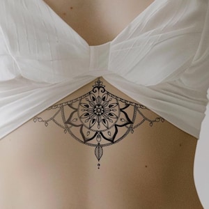 Sternum mandala tymczasowy tatuaż | Sternum tattoo | mandala tymczasowy tatuaż | boho tattoo | boho tattoo | festiwal tattoo | akcesorium