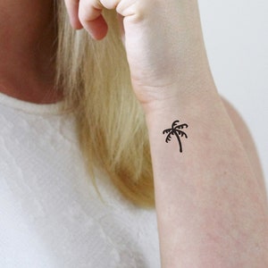 small palm tree temporary tattoo set of two | palm tree tattoo | small tree temporary tattoo | bohemian temporary tattoo | boho tattoo