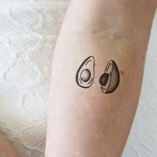 Avocado temporary tattoo | sliced avocado tattoo | couple temporary tattoo | food temporary tattoo | avocado couple tattoo | Gift