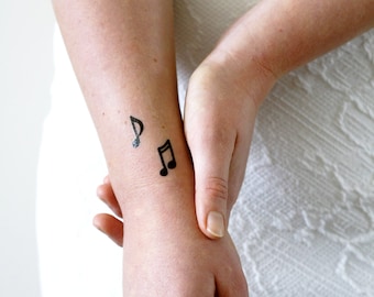 4 small musical note temporary tattoos | small temporary tattoo | wrist temporary tattoo | ankle temporary tattoo | couple temporary tattoo