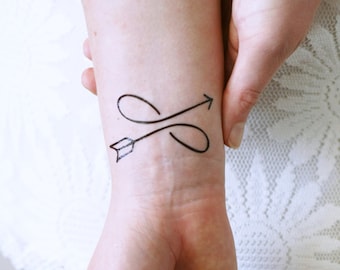 Infinity arrow temporary tattoo | arrow temporary tattoo | infinity temporary tattoo | gift idea | infinity symbol temporary tattoo | Gift