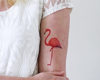 Tatouage temporaire flamant rose | tatouage flamant rose | tatouage temporaire vintage | tatouage temporaire bohème | tatouage temporaire festival | flamant rose