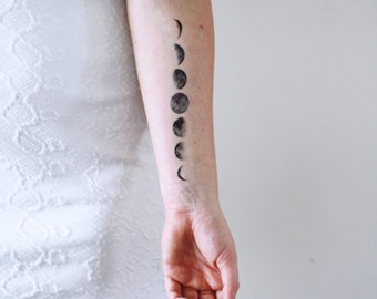 Moon phase temporary tattoo | moon temporary tattoo | moon phase gift | moon gift | bohemian gift | festival accessoire | festival fashion