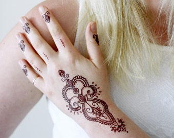 Henna Stil temporäres Tattoo | Boho temporäres Tattoo | Henna-Stil Tattoo | Boho Geschenk | Festival temporäres Tattoo | Festival Accessoire