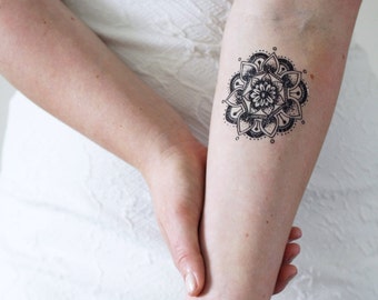 Mandala temporäres Tattoo | Boho temporäres Tattoo | Boho temporäres Tattoo | Mandala Geschenk | Mandala-Fake-Tattoo | Boho Geschenkidee