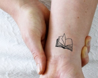 Book temporary tattoo | bookworm tattoo | book lover temporary tattoo | reader temporary tattoo | bookworm gift idea | reader gift idea