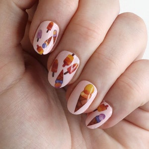 Ice cream and Popsicle nail decals | ice cream waterslide nail decals| summer nail decals | colorful nail decals | Gift