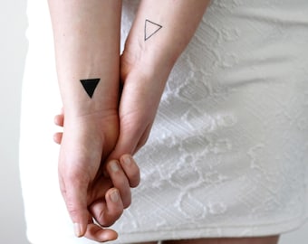 4 small triangle temporary tattoos | small temporary tattoo | wrist temporary tattoo | ankle temporary tattoo | couple temporary tattoo