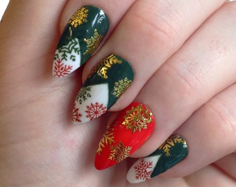 Christmas nail decals | Snowflake water slide nail decals | Christmas nail art | Christmas nail stickers | nails | waterslide nail decals