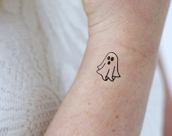 Ghost temporary tattoo | Halloween accessory | ghost jewelry | Halloween temporary tattoo | spooky temporary tattoo | Gift