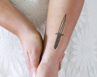 Knife temporary tattoo | knife tattoo | large knife temporary tattoo | sword temporary tattoo | knife gift idea | Gift