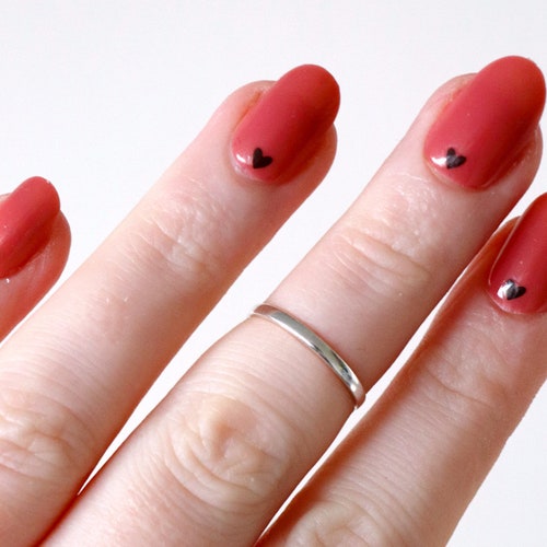 Tiny Gold and Black Hearts Waterslide Nail Decals / Valentines Etsy