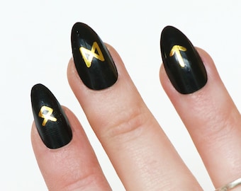 Runes Nail Decals | Mystical Waterslide Nail Art | Symbolic Nail Stickers | DIY Wicca Nails | Gift