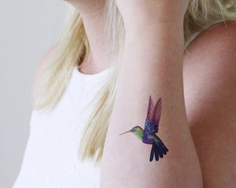Hummingbird temporary tattoo | hummingbird accessoire | bird temporary tattoo | bohemian temporary tattoo | boho | Gift | Beauty | Self Care