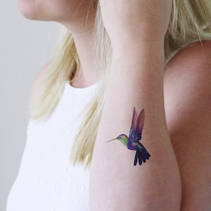 Hummingbird temporary tattoo | hummingbird accessoire | bird temporary tattoo | bohemian temporary tattoo | boho | Gift