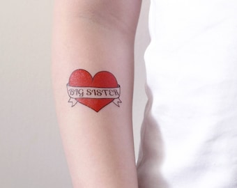 Big sister temporary tattoo | baby shower gift | big sister tattoo | pregnancy gift idea | kids photo shoot prop | baby announcement