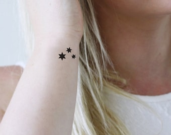 Three small stars temporary tattoo set / stars tattoo / small stars temporary tattoo / small temporary tattoo / star gift idea