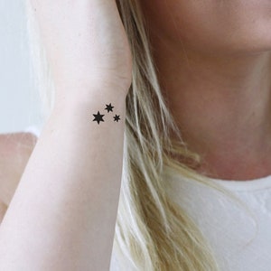 Three small stars temporary tattoo set | stars tattoo | small stars temporary tattoo | small temporary tattoo | star gift idea | Gift