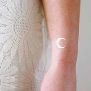 small white moon temporary tattoo set of two | moon tattoo | small moon tattoo set | finger temporary tattoo | small wrist tattoo | Gift