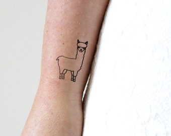 Alpaca tijdelijke tattoo | alpaca-accessoire | schattige alpaca tijdelijke tattoo | dierlijke tijdelijke tattoo | schattige alpaca-tatoeage | Geschenk