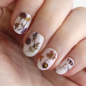 Dried Flower Waterslide Nail Decals and Stickers | Botanical Nail Art | Floral Nail Stickers for DIY Manicures | Gift