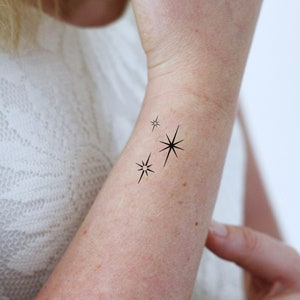 Three stars temporary tattoo | star temporary tattoo | stars tattoo | festival tattoo | bohemian tattoo | sky stars tattoo | Gift