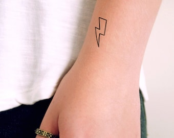 Small lightning bolt temporary tattoo (set of two) / lightning bolt tattoo / lightning bolt jewelry / small temporary tattoo