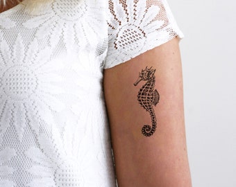 Seahorse temporary tattoo | seahorse tattoo | sea tattoo | seahorse jewelry | cute seahorse tattoo | boho temporary tattoo | sealife tattoo
