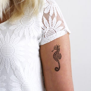 Seahorse temporary tattoo seahorse tattoo sea tattoo seahorse jewelry cute seahorse tattoo boho temporary tattoo sealife tattoo image 1