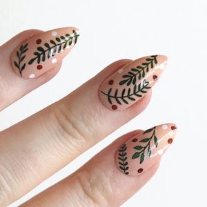 Mistletoe Leaves Waterslide Nail Decals | Holiday Nail Art | Christmas Nail Stickers | Festive Nails | Gift