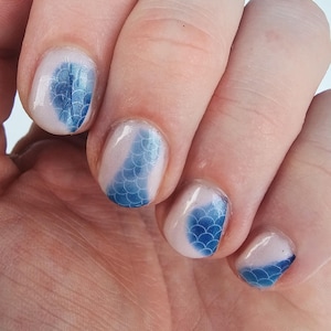 Mermaid Nail Decals | ocean nails | Swimmer nail art | fish scales decals | sea nail art | summer waterslide nail decals | Halloween nails
