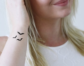 Bats temporary tattoo | bat tattoo | halloween tattoo |  gothic tattoo | gothic gift idea | halloween jewelry | gothic jewelry | Gift